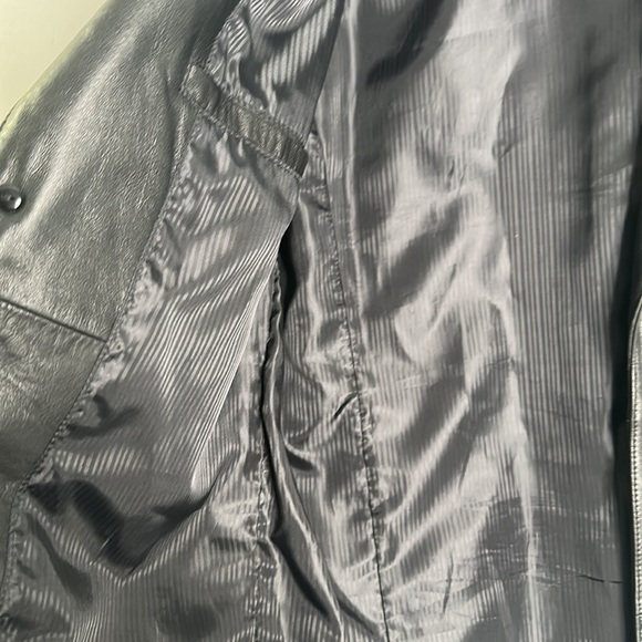 Jones New York black leather jacket blazer size 38R matrix goth classic - Picture 9 of 13